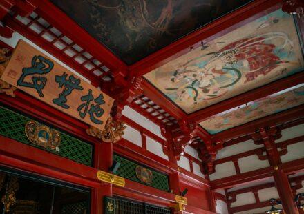 Japanese temple interior in Kawagoe, Japan