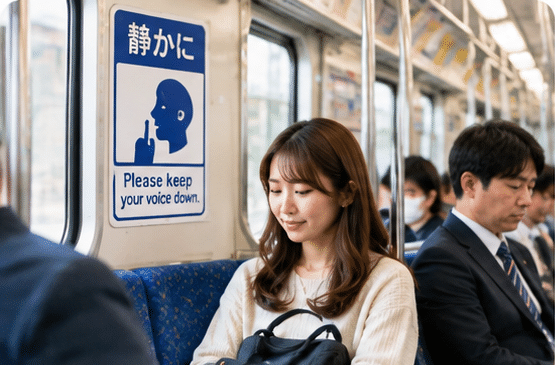静かに