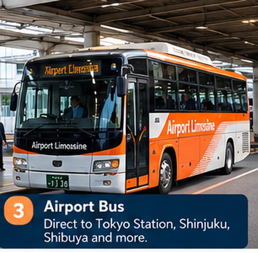 Haneda Airport bus boarding and ticket guidance